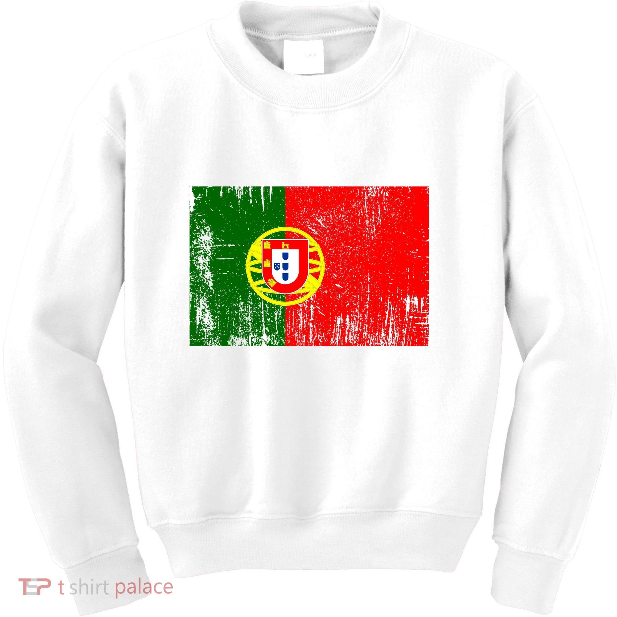 Happy Portugal Day Distressed Portugal Flag Kids Sweatshirt
