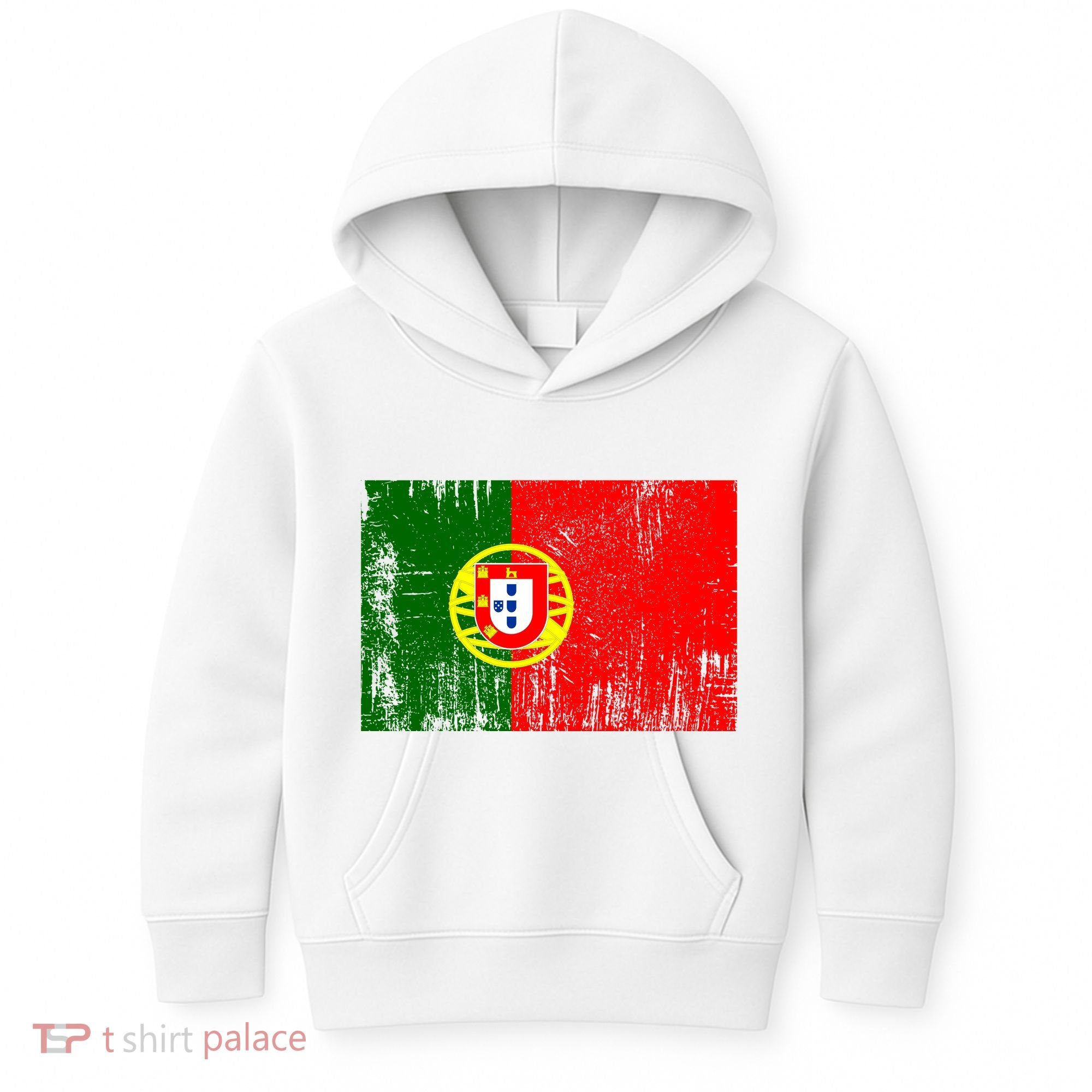 Happy Portugal Day Distressed Portugal Flag Kids Hoodie