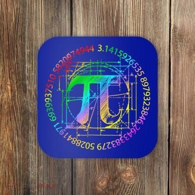 Happy Pi Day Gift 3.14 Pi Mathematic Math Teacher Gift Coaster