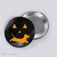 Halloween Pumpkin Dachshund Jackolantern Button thumb 0