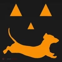 Halloween Pumpkin Dachshund Jackolantern Button thumb 1