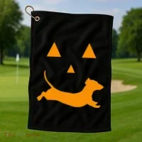 Halloween Pumpkin Dachshund Jackolantern Golf Towel thumb 1
