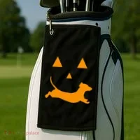 Halloween Pumpkin Dachshund Jackolantern Golf Towel thumb 2