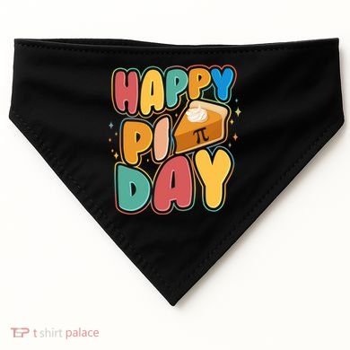 Happy Pi Day 3 14 Pie Slice March 14 USA-Made Doggie Bandana