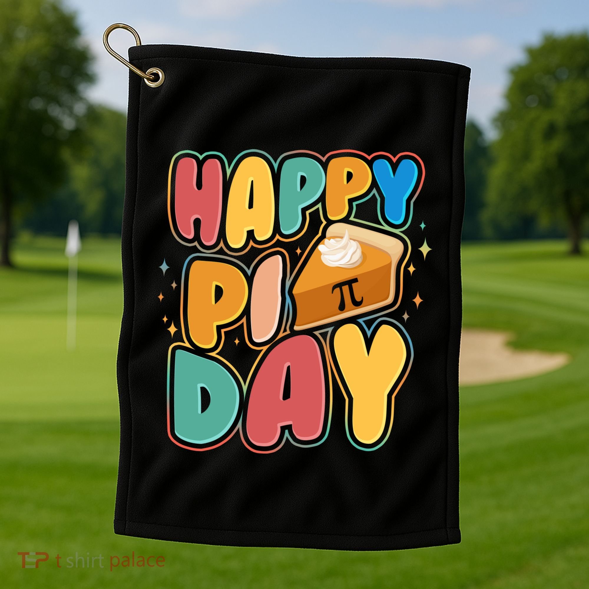 Happy Pi Day 3 14 Pie Slice March 14 Golf Towel