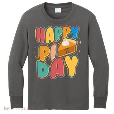 Happy Pi Day 3 14 Pie Slice March 14 Kids Long Sleeve Shirt
