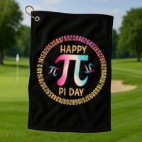 Happy Pi Day Mathematischer Mathematiklehrer Pi 3.14 Golf Towel thumb 1