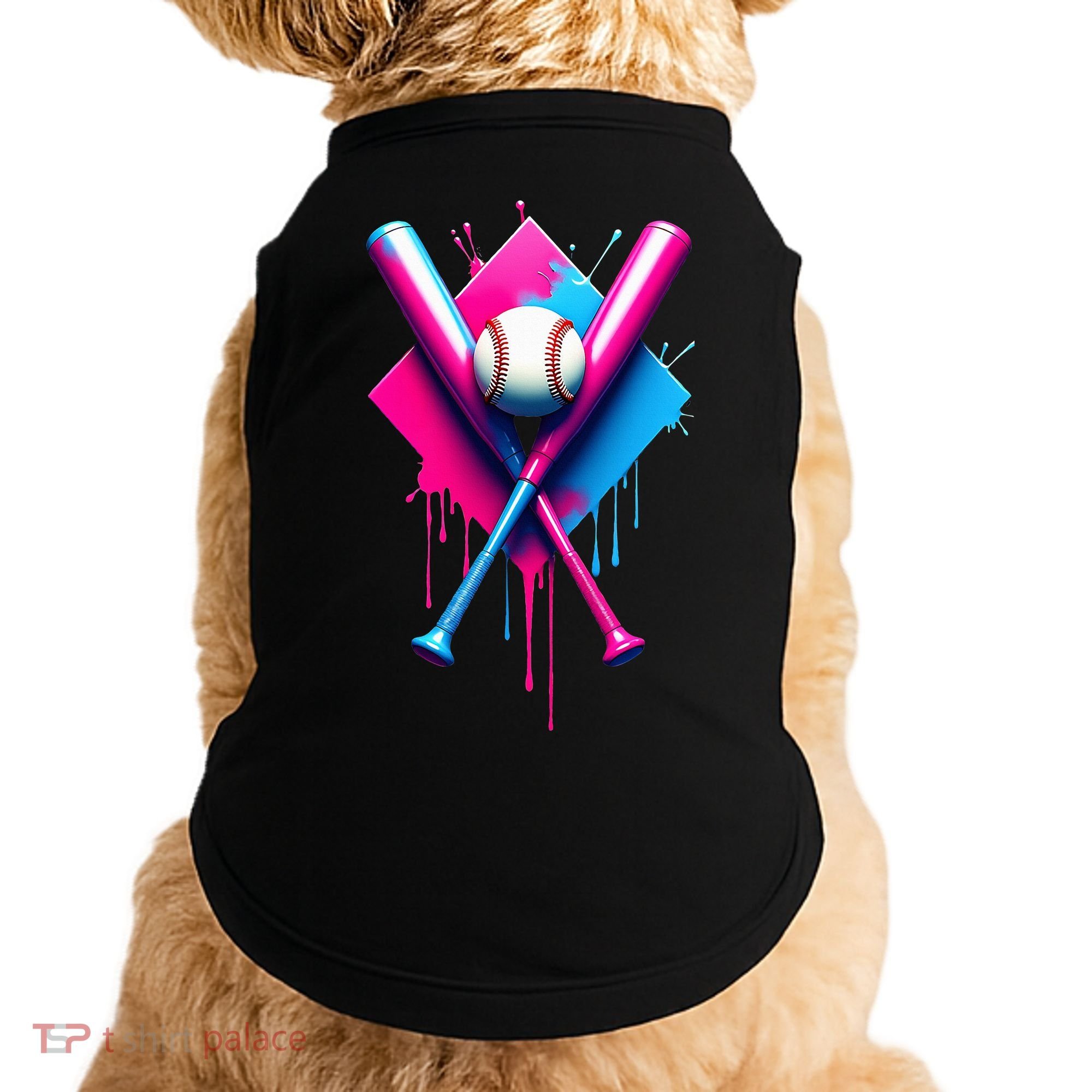 Home Plate Drip Ice Cream Softball Baseball Doggie Tank