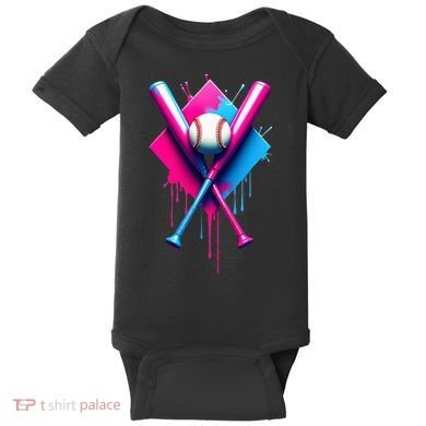 Home Plate Drip Ice Cream Softball Baseball Baby Bodysuit