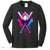 Home Plate Drip Ice Cream Softball Baseball Kids Long Sleeve Shirt thumb 0