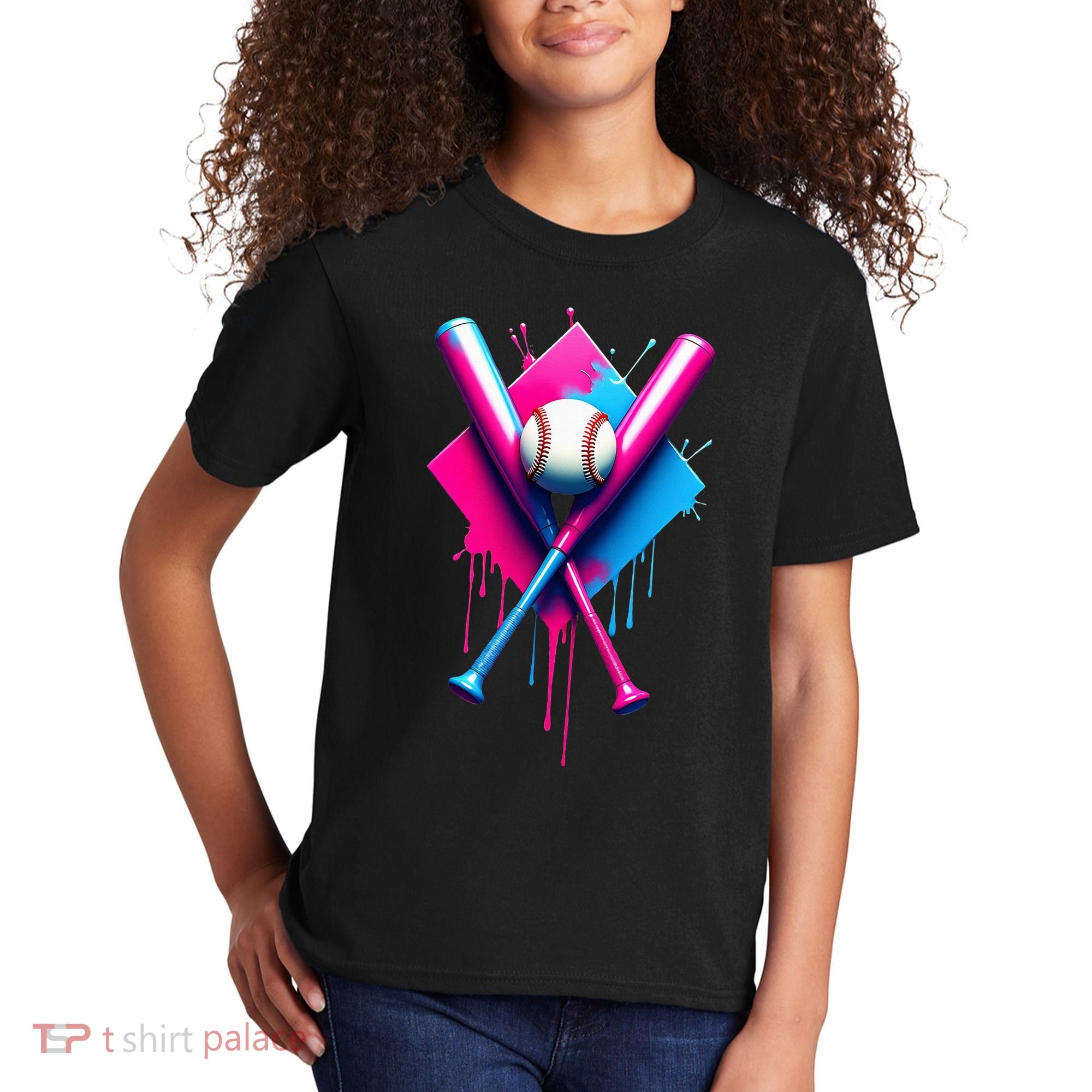 Home Plate Drip Ice Cream Softball Baseball Kids T-Shirt