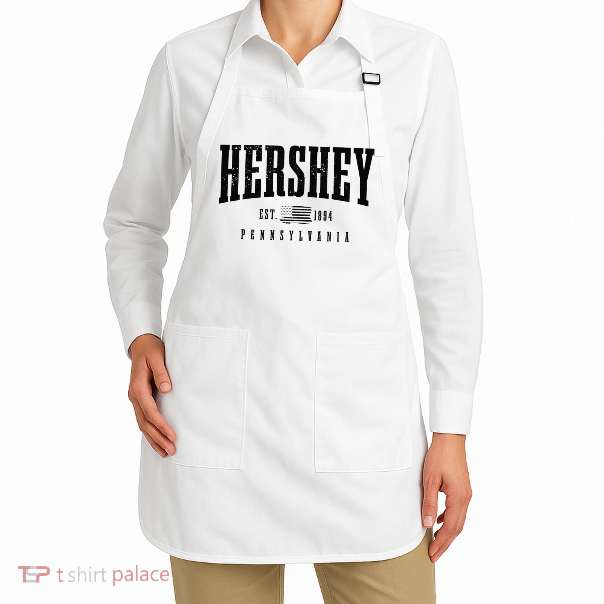 Hershey Pennsylvania Est. 1894 American Flag Patriotic Apron