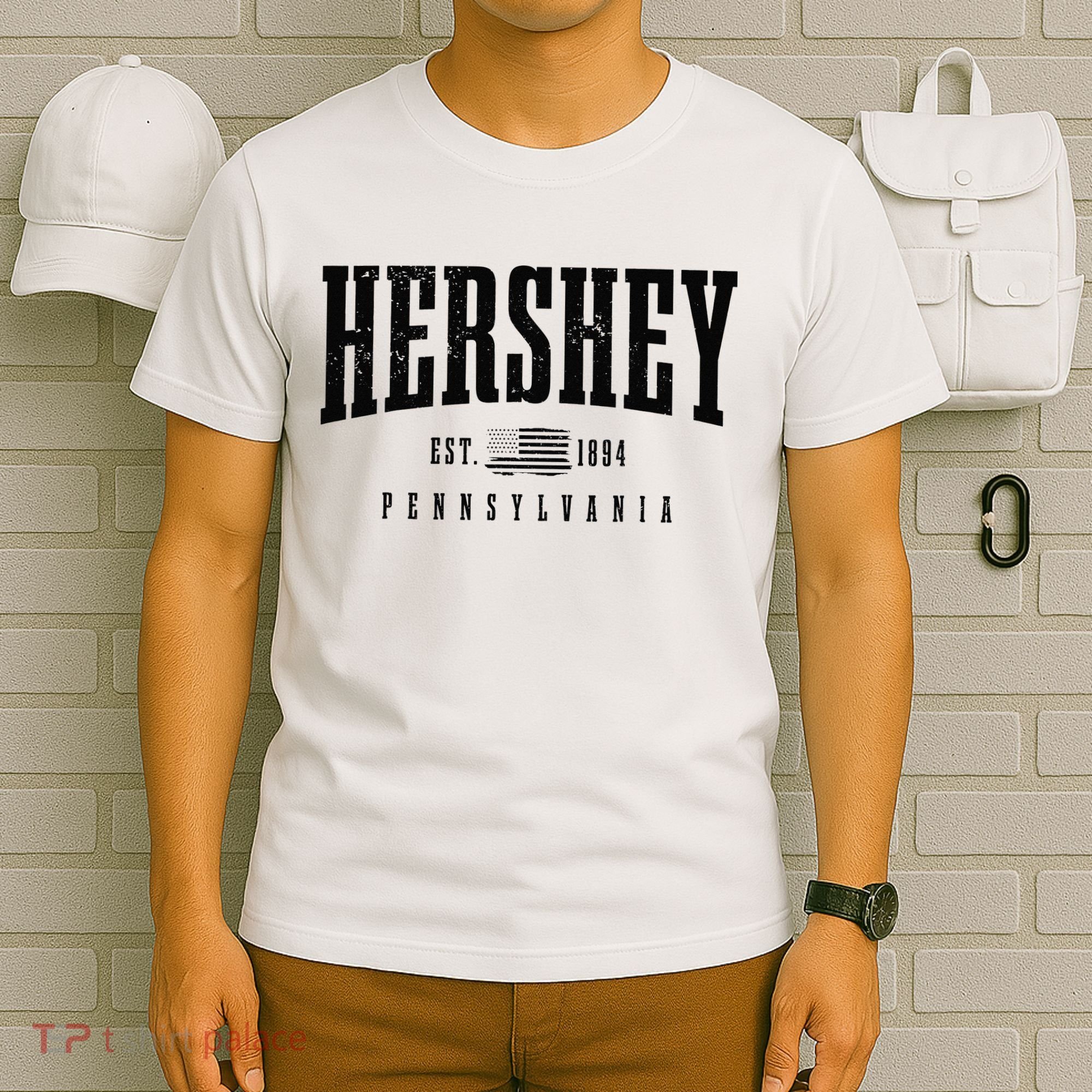 Hershey Pennsylvania Est. 1894 American Flag Patriotic T-Shirt