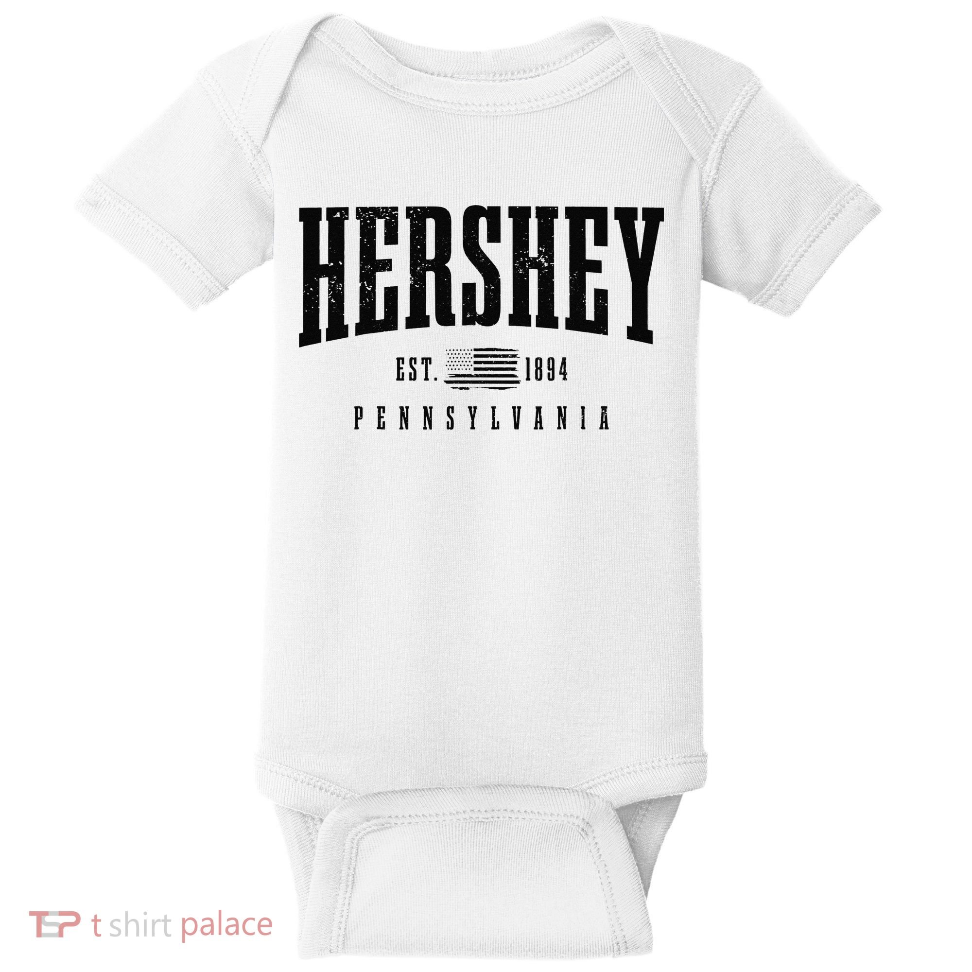 Hershey Pennsylvania Est. 1894 American Flag Patriotic Baby Bodysuit