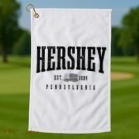 Hershey Pennsylvania Est. 1894 American Flag Patriotic Golf Towel thumb 1