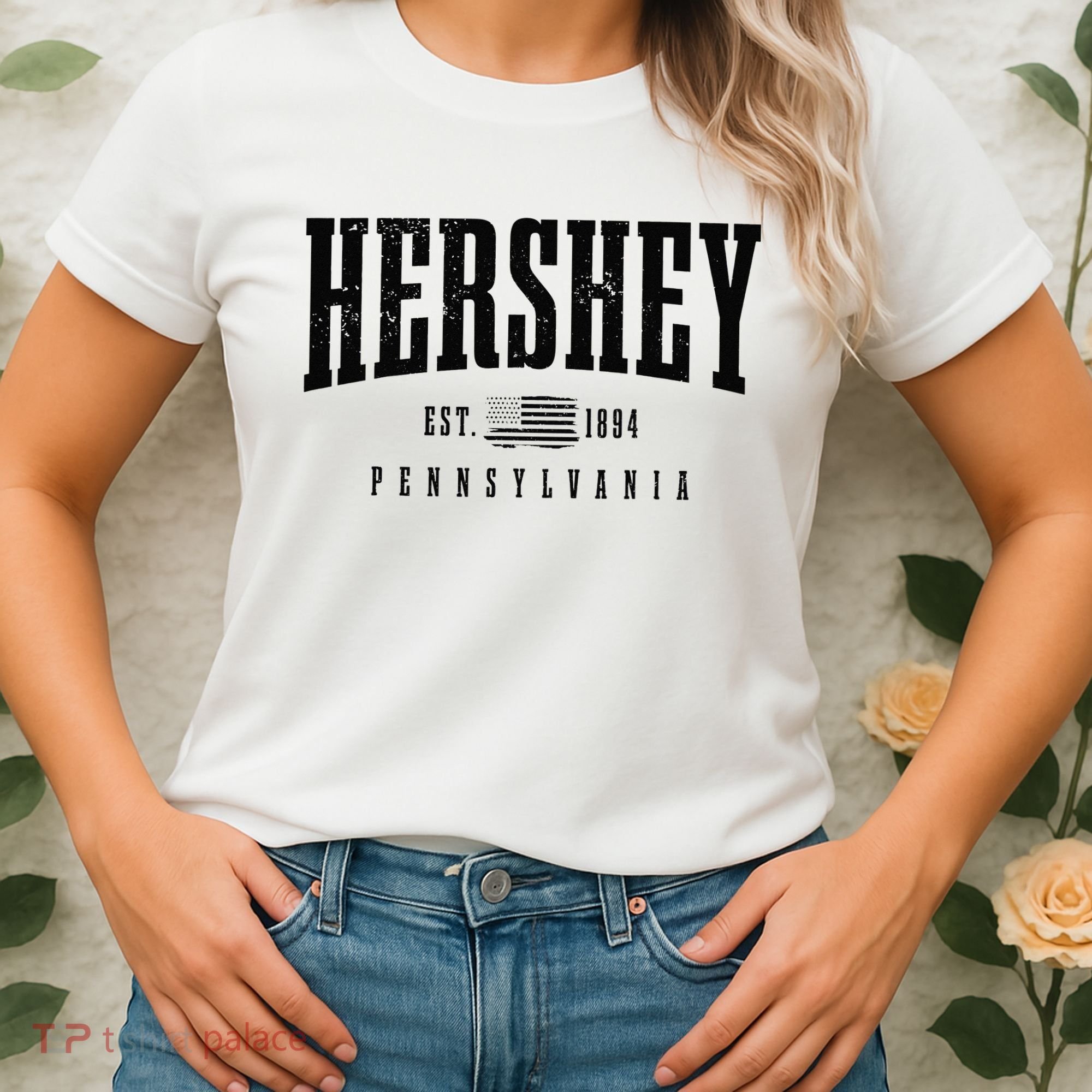 Hershey Pennsylvania Est. 1894 American Flag Patriotic Women's T-Shirt
