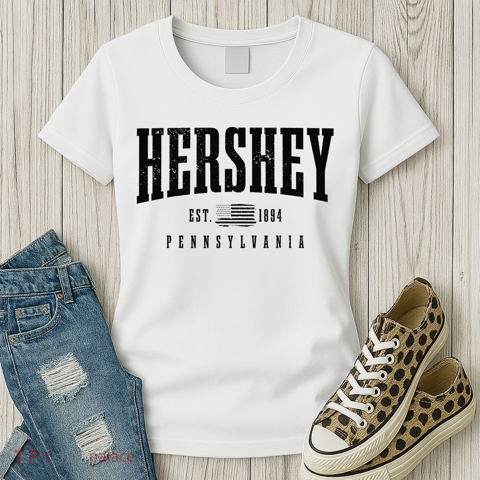 Hershey Pennsylvania Est. 1894 American Flag Patriotic Women's T-Shirt