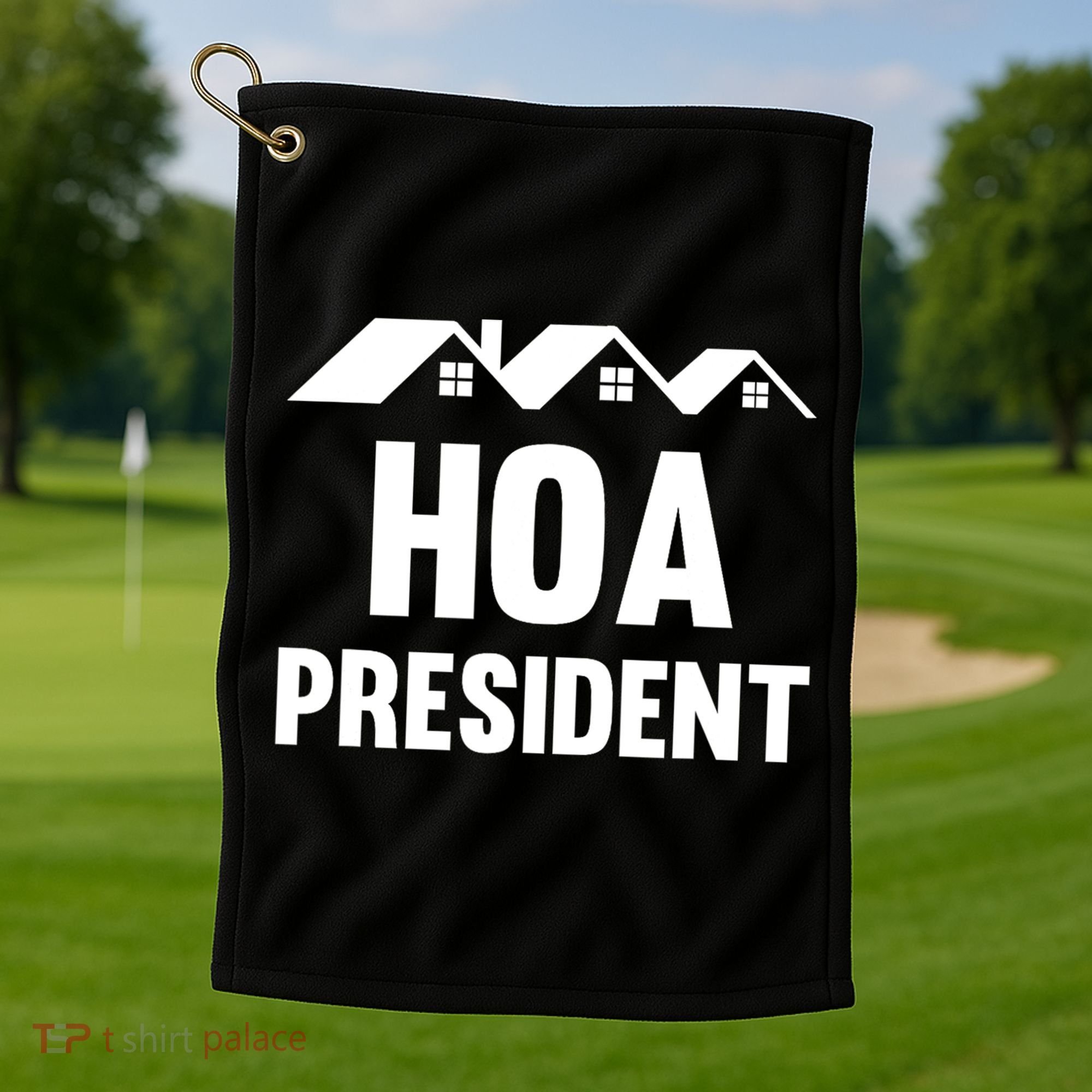 HOA President Funny Homeowners Association Golf Towel