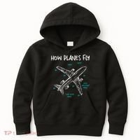 How Planes Fly Aerospace Engineer Aeronautical Engineering Kids Hoodie thumb 0