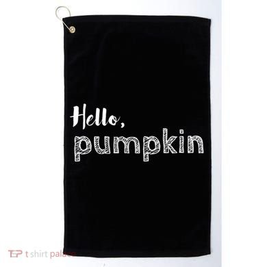 Hello Pumpkin Fall Inspired Autumn Gift Golf Towel