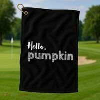 Hello Pumpkin Fall Inspired Autumn Gift Golf Towel thumb 1