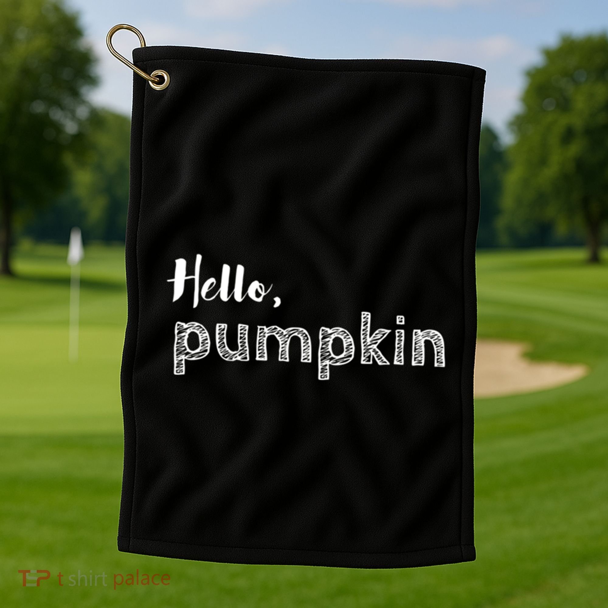 Hello Pumpkin Fall Inspired Autumn Gift Golf Towel