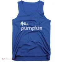 Hello Pumpkin Fall Inspired Autumn Gift Tank Top thumb 0