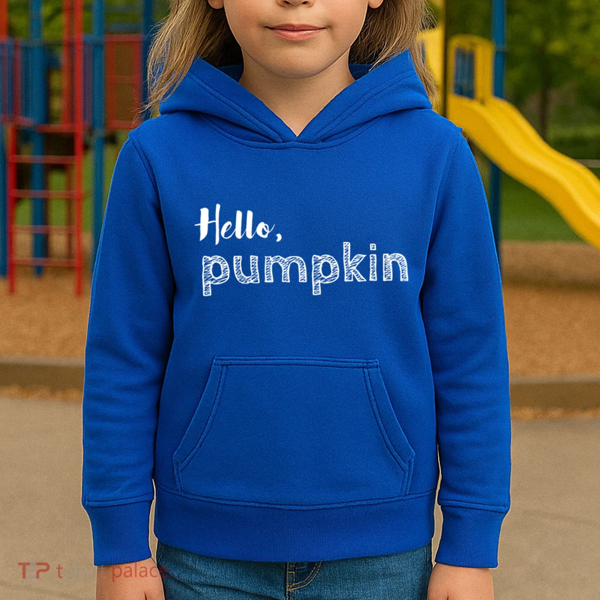 Hello Pumpkin Fall Inspired Autumn Gift Kids Hoodie