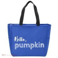 Hello Pumpkin Fall Inspired Autumn Gift Tote Bag thumb 0