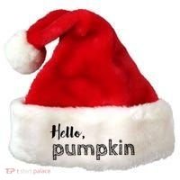 Hello Pumpkin Fall Inspired Autumn Gift Santa Hat thumb 0