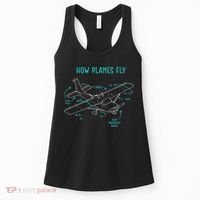How Planes Fly Airline Pilot Aviation Aircraft Lover Women's Tank Top thumb 0