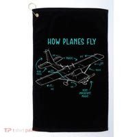 How Planes Fly Airline Pilot Aviation Aircraft Lover Golf Towel thumb 0