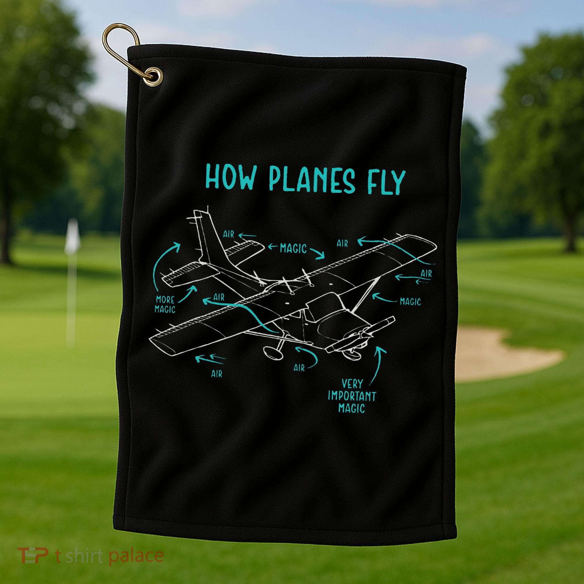 How Planes Fly Airline Pilot Aviation Aircraft Lover Golf Towel