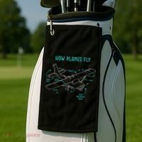 How Planes Fly Airline Pilot Aviation Aircraft Lover Golf Towel thumb 2