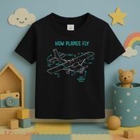 How Planes Fly Airline Pilot Aviation Aircraft Lover Toddler T-Shirt thumb 3