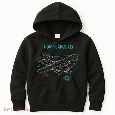 How Planes Fly Airline Pilot Aviation Aircraft Lover Kids Hoodie