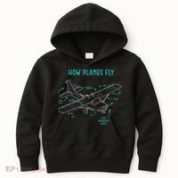 How Planes Fly Airline Pilot Aviation Aircraft Lover Kids Hoodie thumb 0