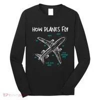 How Planes Fly Aerospace Engineer Aeronautical Engineering Long Sleeve Shirt thumb 0