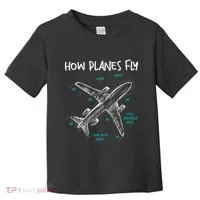 How Planes Fly Aerospace Engineer Aeronautical Engineering Toddler T-Shirt thumb 0