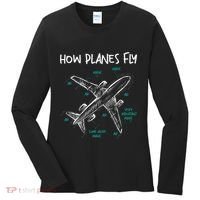 How Planes Fly Aerospace Engineer Aeronautical Engineering Women's Long Sleeve Shirt thumb 0