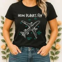 How Planes Fly Aerospace Engineer Aeronautical Engineering Women's T-Shirt thumb 2