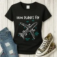 How Planes Fly Aerospace Engineer Aeronautical Engineering Women's T-Shirt thumb 3