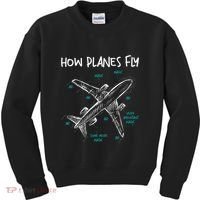 How Planes Fly Aerospace Engineer Aeronautical Engineering Kids Sweatshirt thumb 0