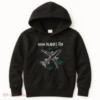 How Planes Fly Aerospace Engineer Aeronautical Engineering Kids Hoodie thumb 0