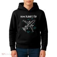 How Planes Fly Aerospace Engineer Aeronautical Engineering Kids Hoodie thumb 4