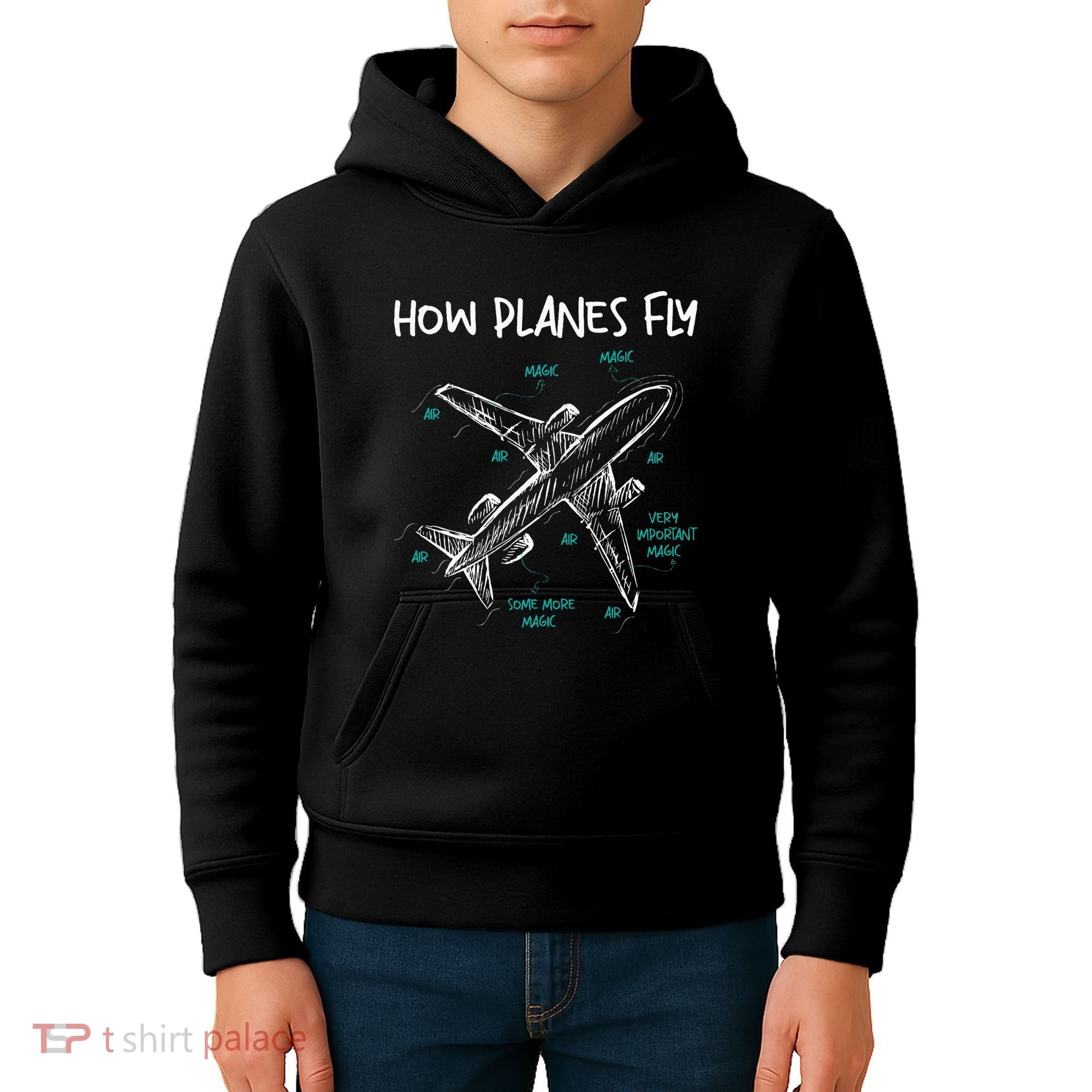 How Planes Fly Aerospace Engineer Aeronautical Engineering Kids Hoodie