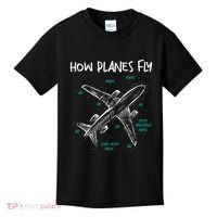 How Planes Fly Aerospace Engineer Aeronautical Engineering Kids T-Shirt thumb 0