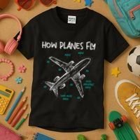 How Planes Fly Aerospace Engineer Aeronautical Engineering Kids T-Shirt thumb 3