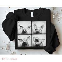 Happy Pig Face Portrait Hog Farmer Funny Farm Animal Sweatshirt thumb 2