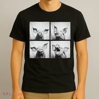 Happy Pig Face Portrait Hog Farmer Funny Farm Animal T-Shirt thumb 3